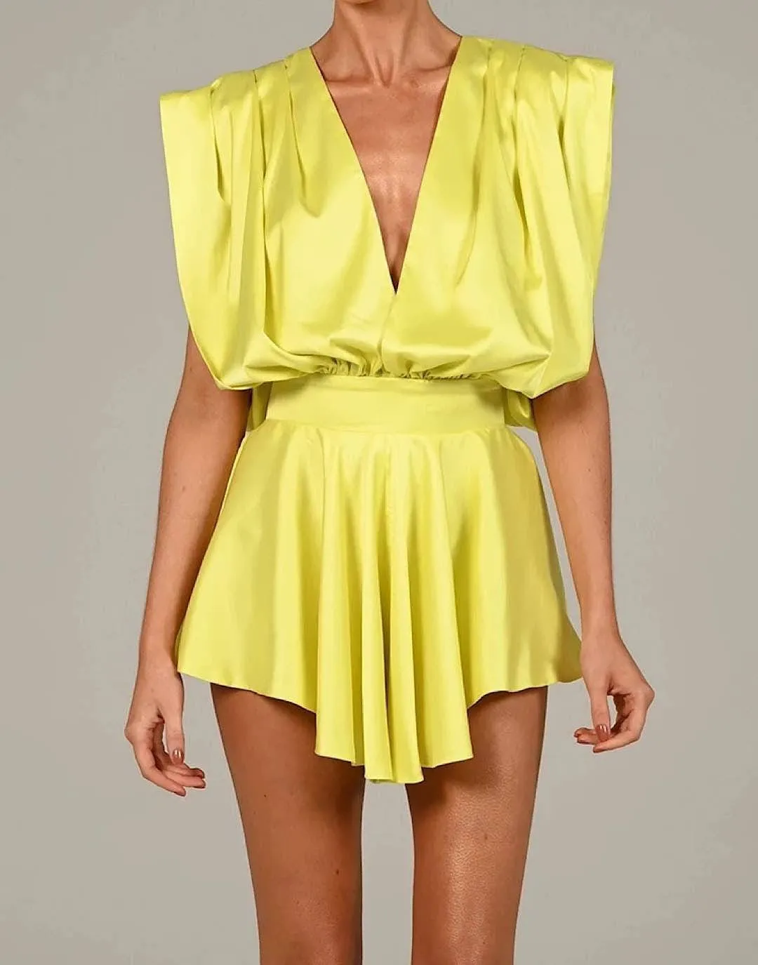 Deep V Neck Loose Short Rompers.