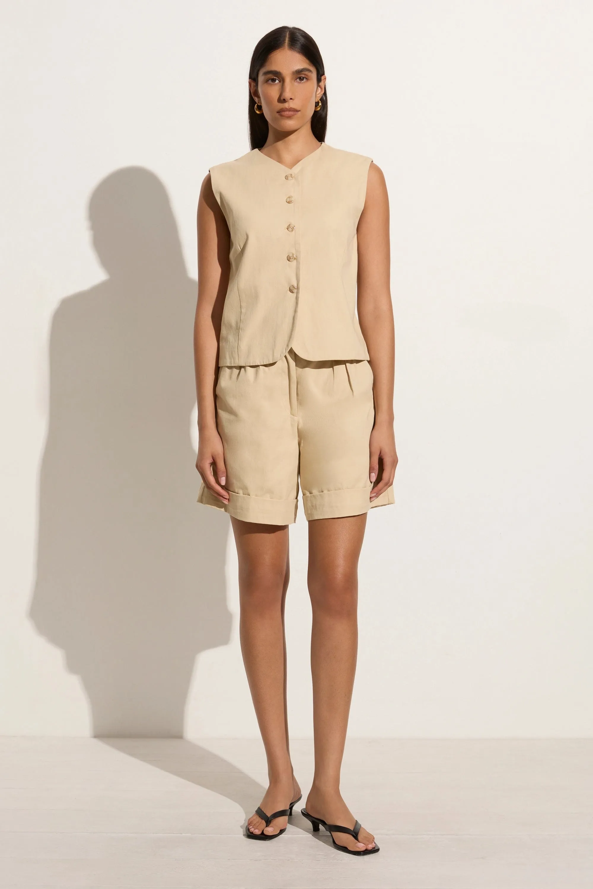 Delfina Vest Bleached Sand