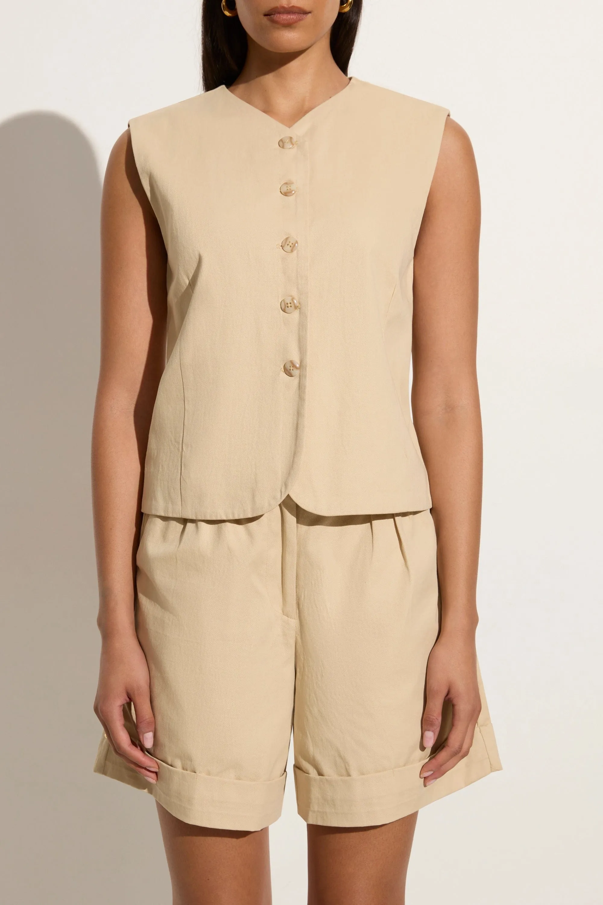 Delfina Vest Bleached Sand