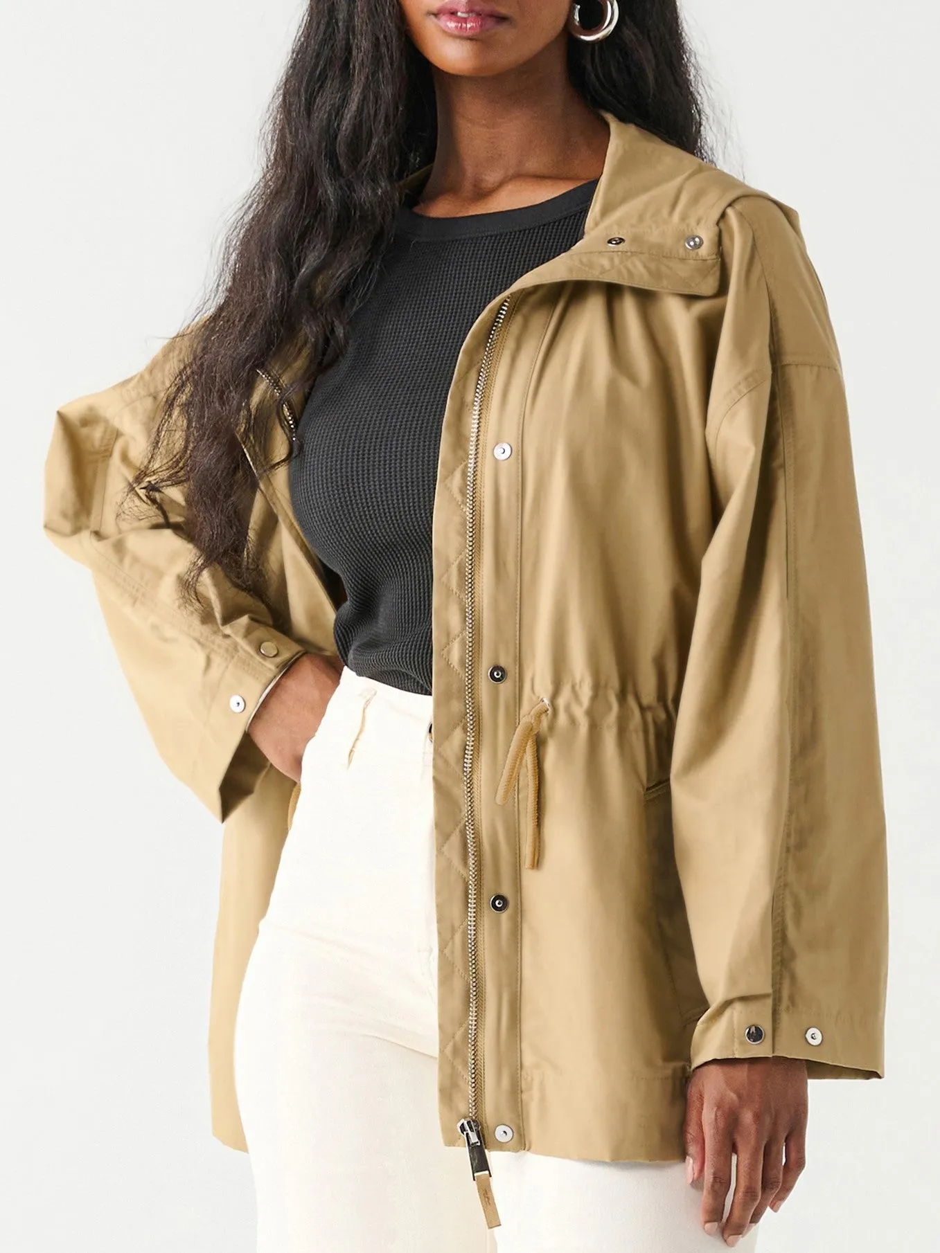 DEX Hooded Coat with Drawstring Waist, Shop Now!