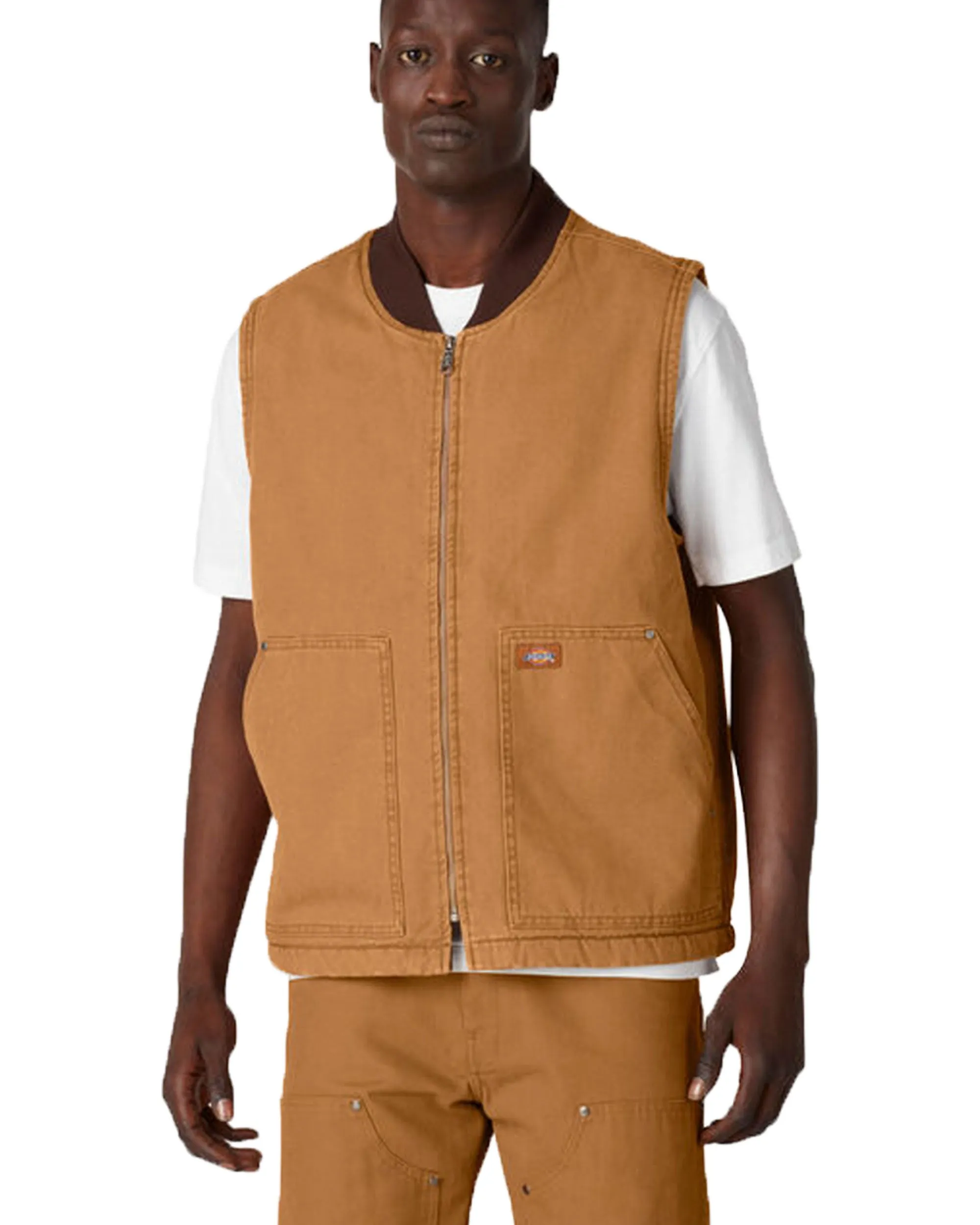 Dickies Duck Canvas Vest Stone Washed Brown Duck