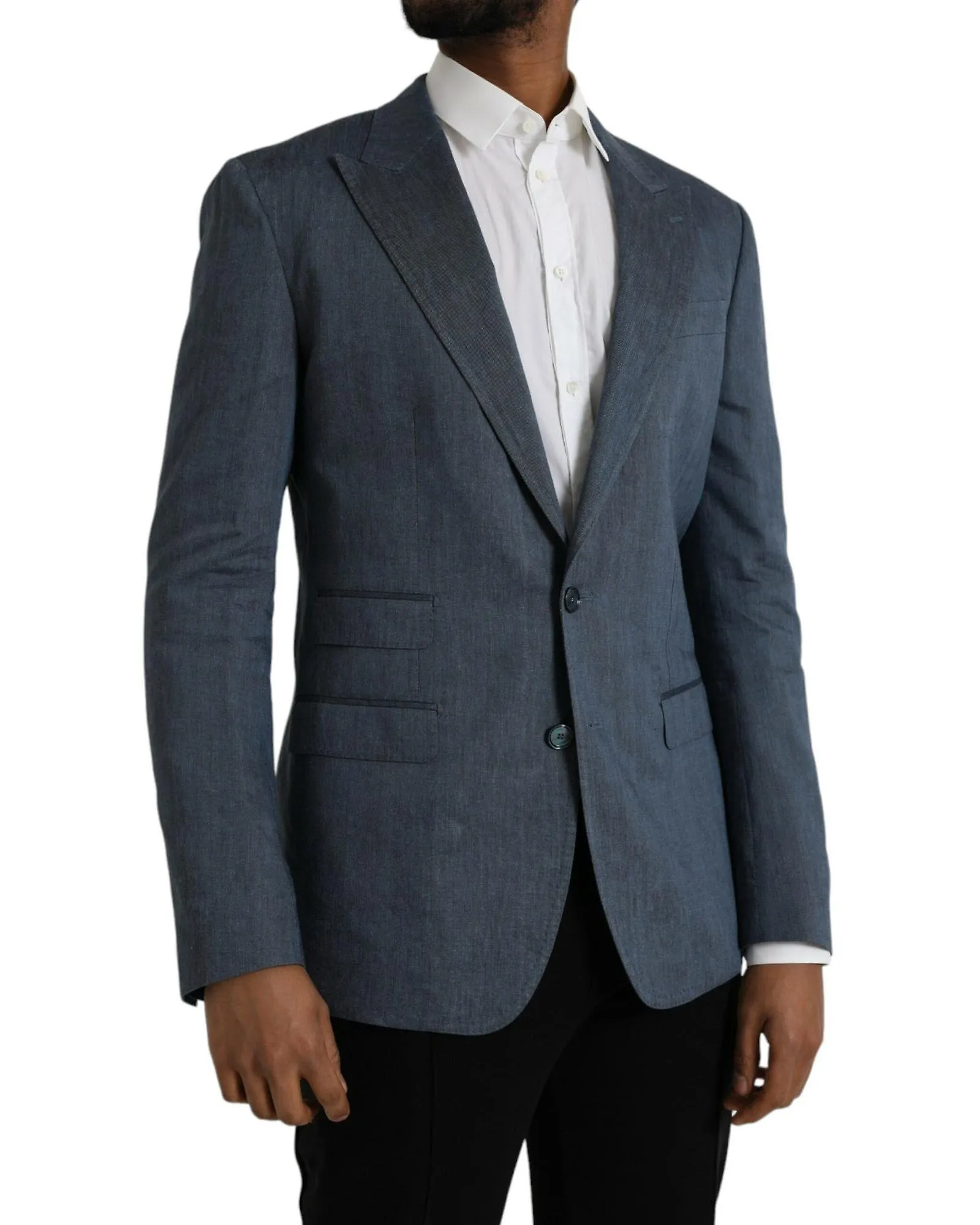 Dolce & Gabbana Linen Single Breasted Coat Blazer