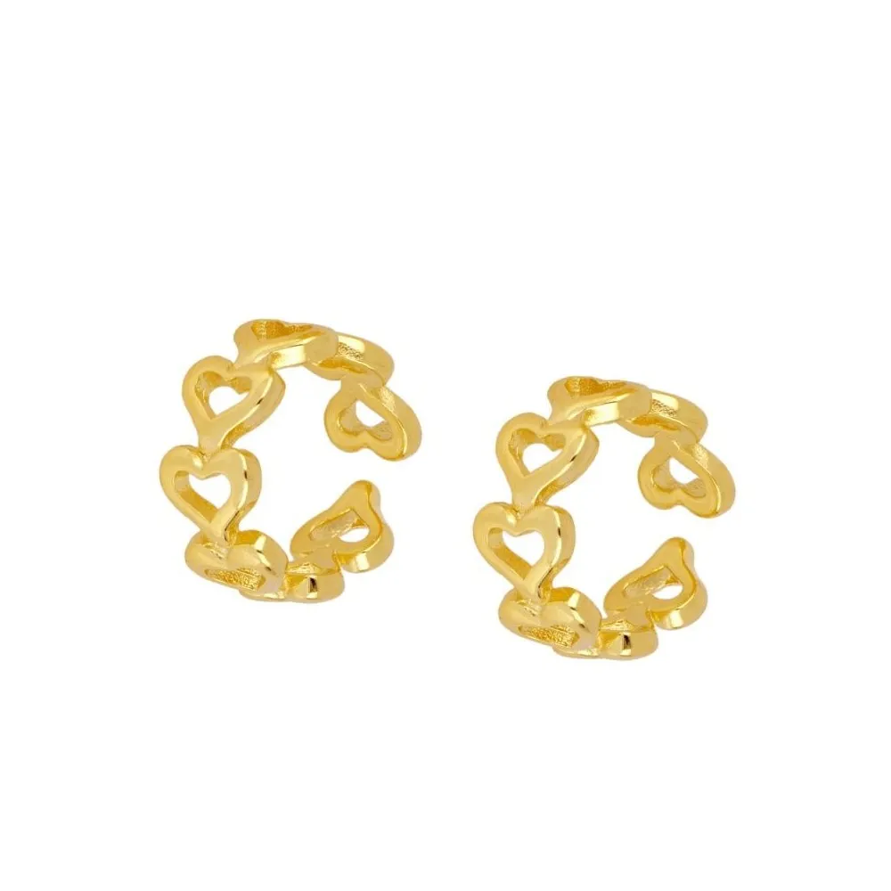 Ear Cuff Hearts Oro