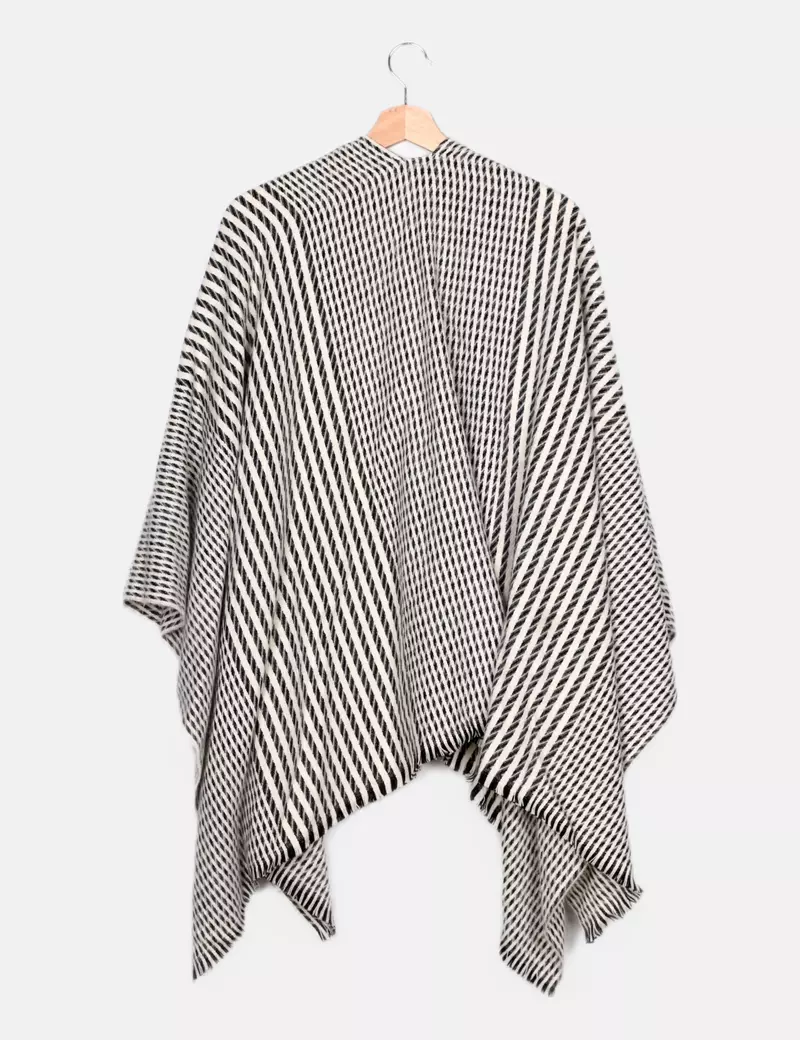 El Corte Inglés Poncho estampado bicolor