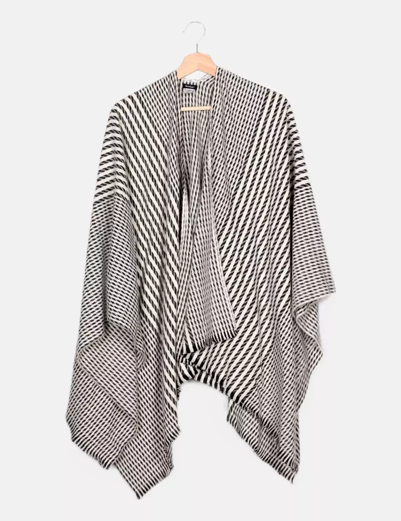 El Corte Inglés Poncho estampado bicolor