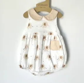 Elephant Peter Pan Collar Bubble Romper