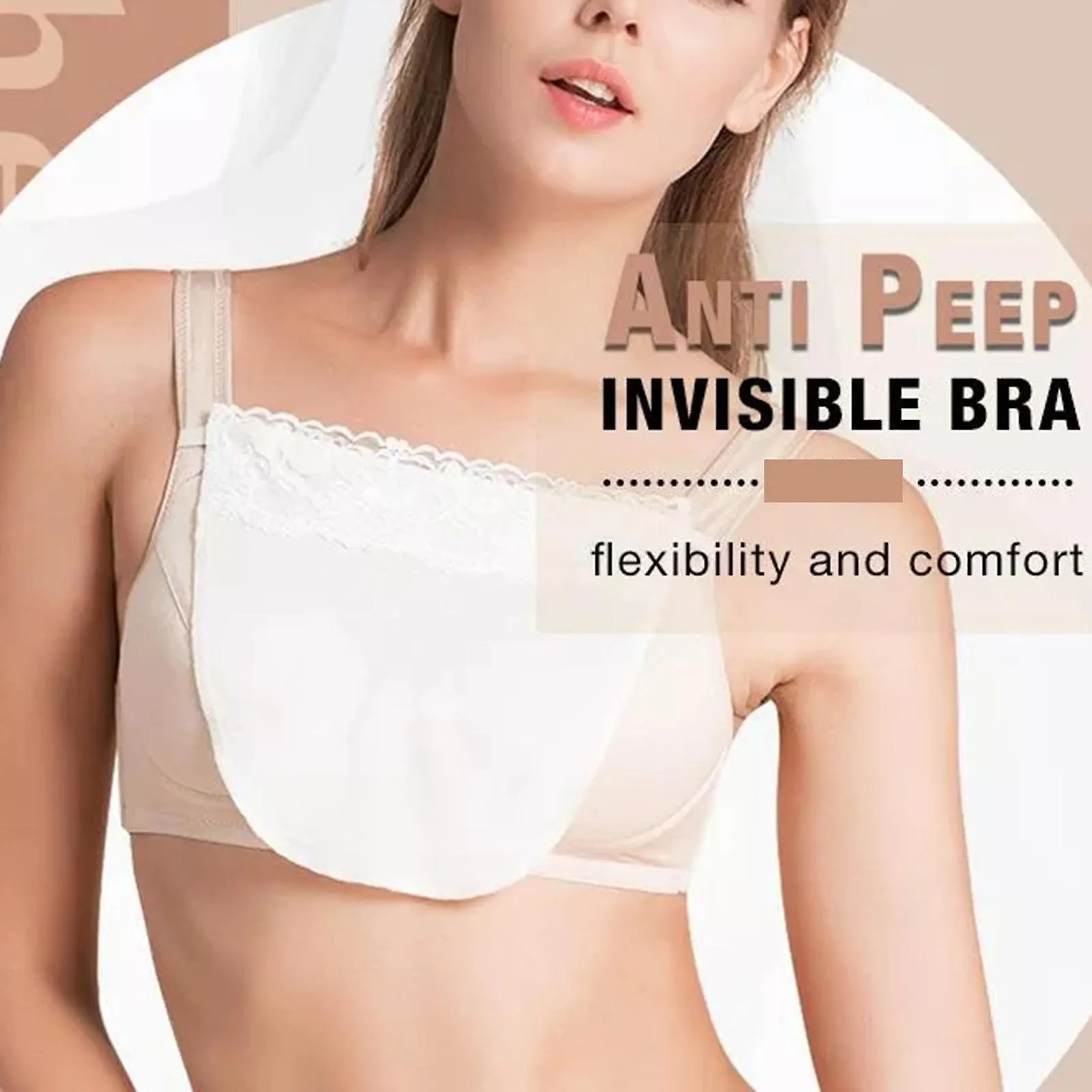 Encaje Privacy Invisibles Bra para Mujer Anti Peep Clip-on Mock Camisole Bra