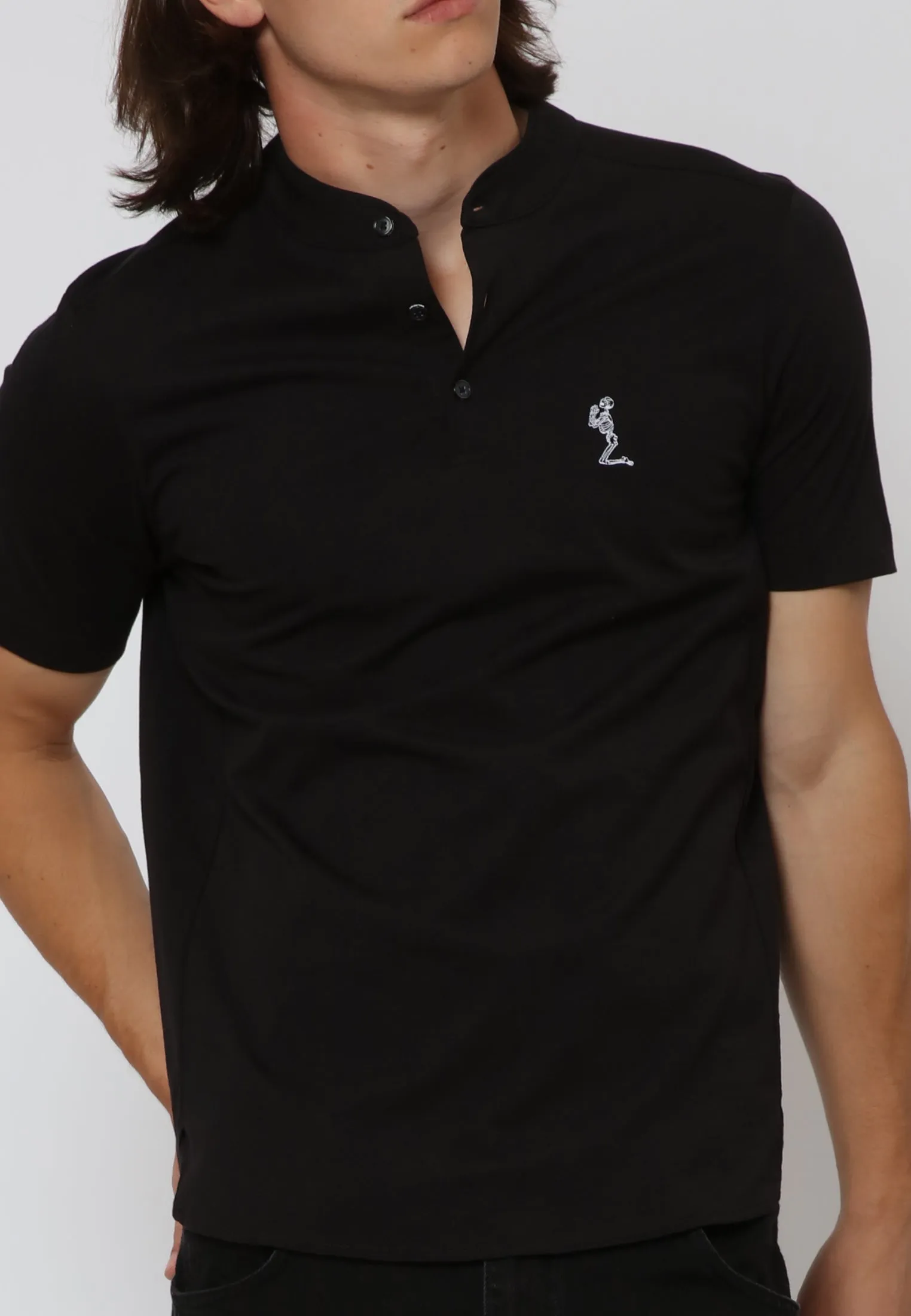 ESSENTIAL ORSON BLACK POLO SHIRT