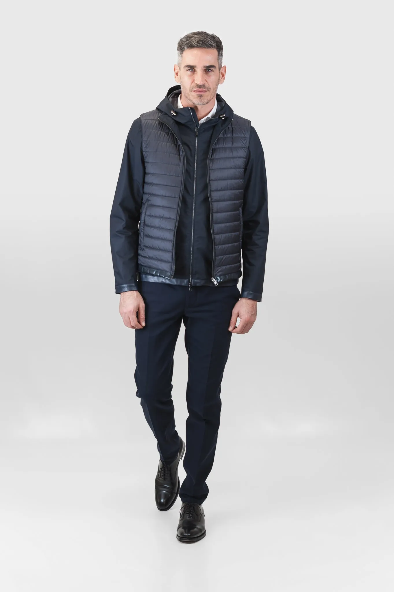 Feli Techno Wool Lam Gilet in Dark Blue