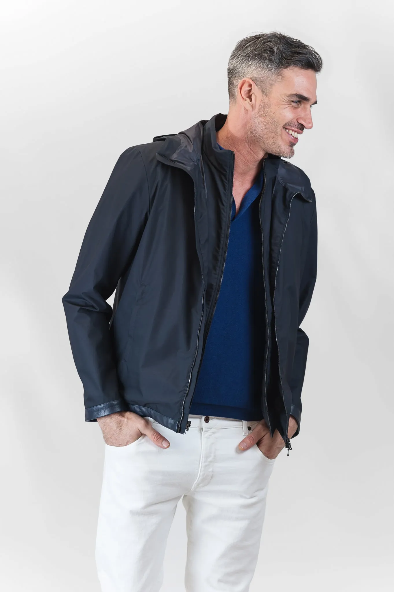 Feli Techno Wool Lam Gilet in Dark Blue