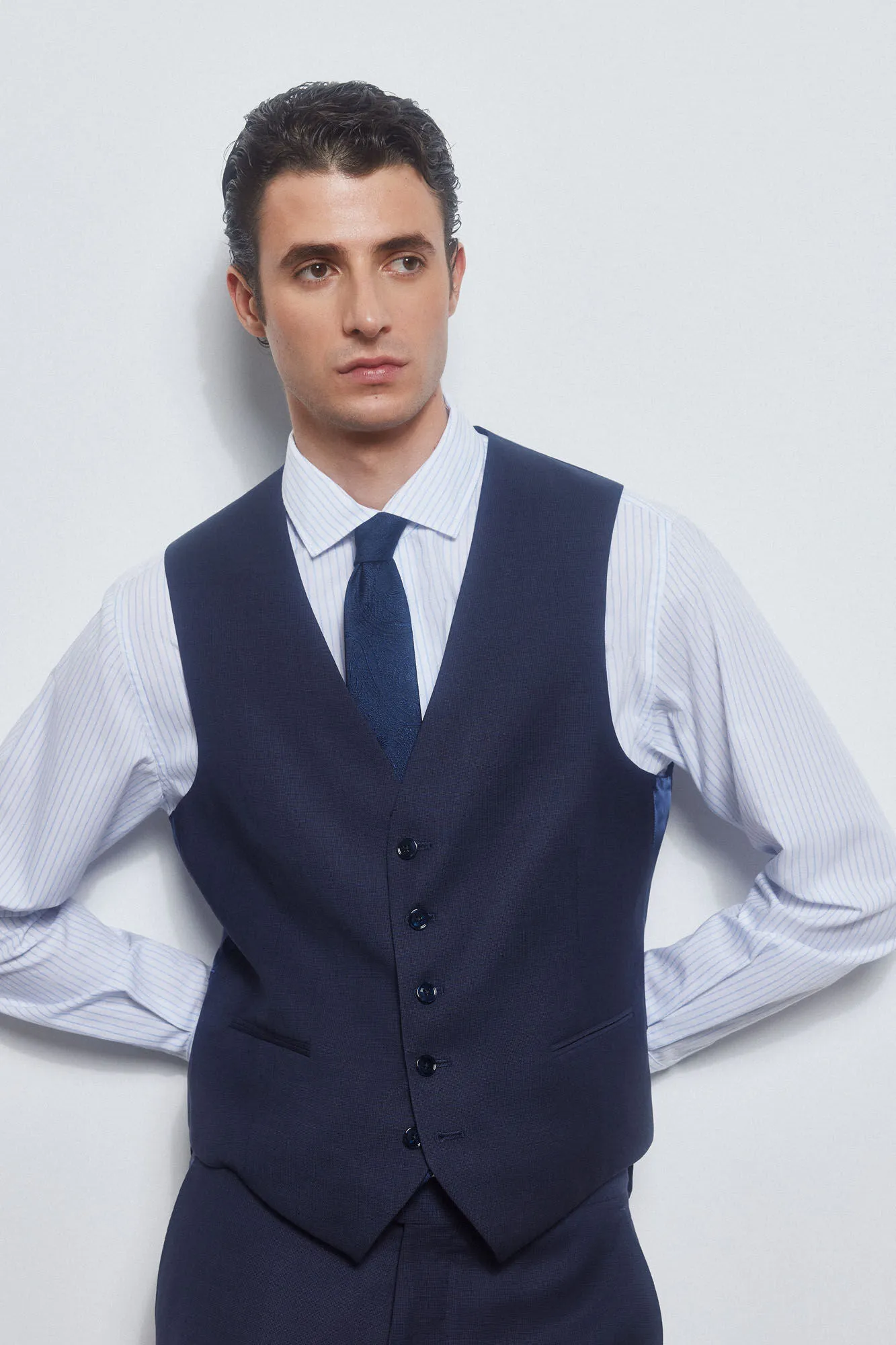 Fine-checked waistcoat