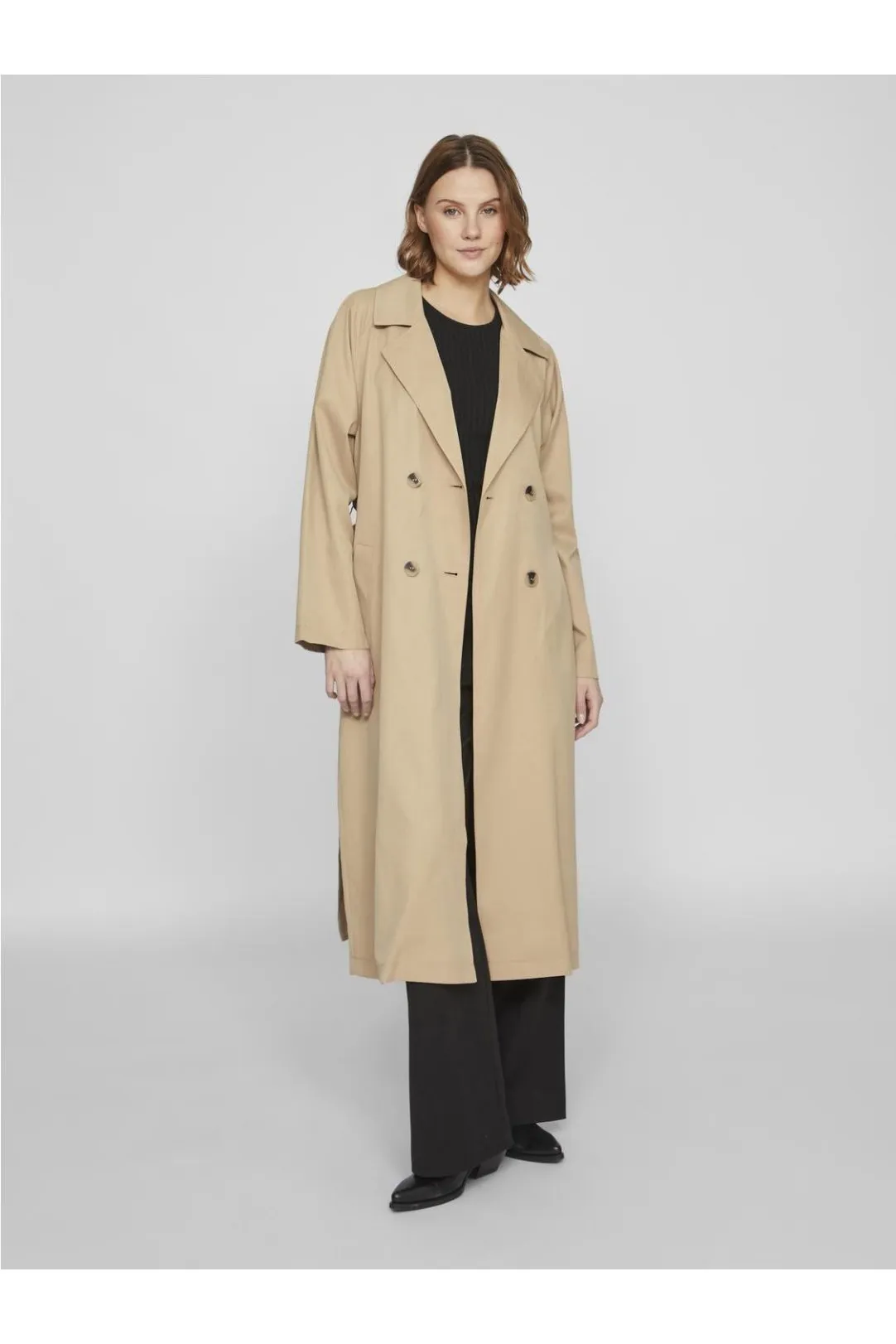 GABARDINA MIDI TRENCH COAT CAMEL