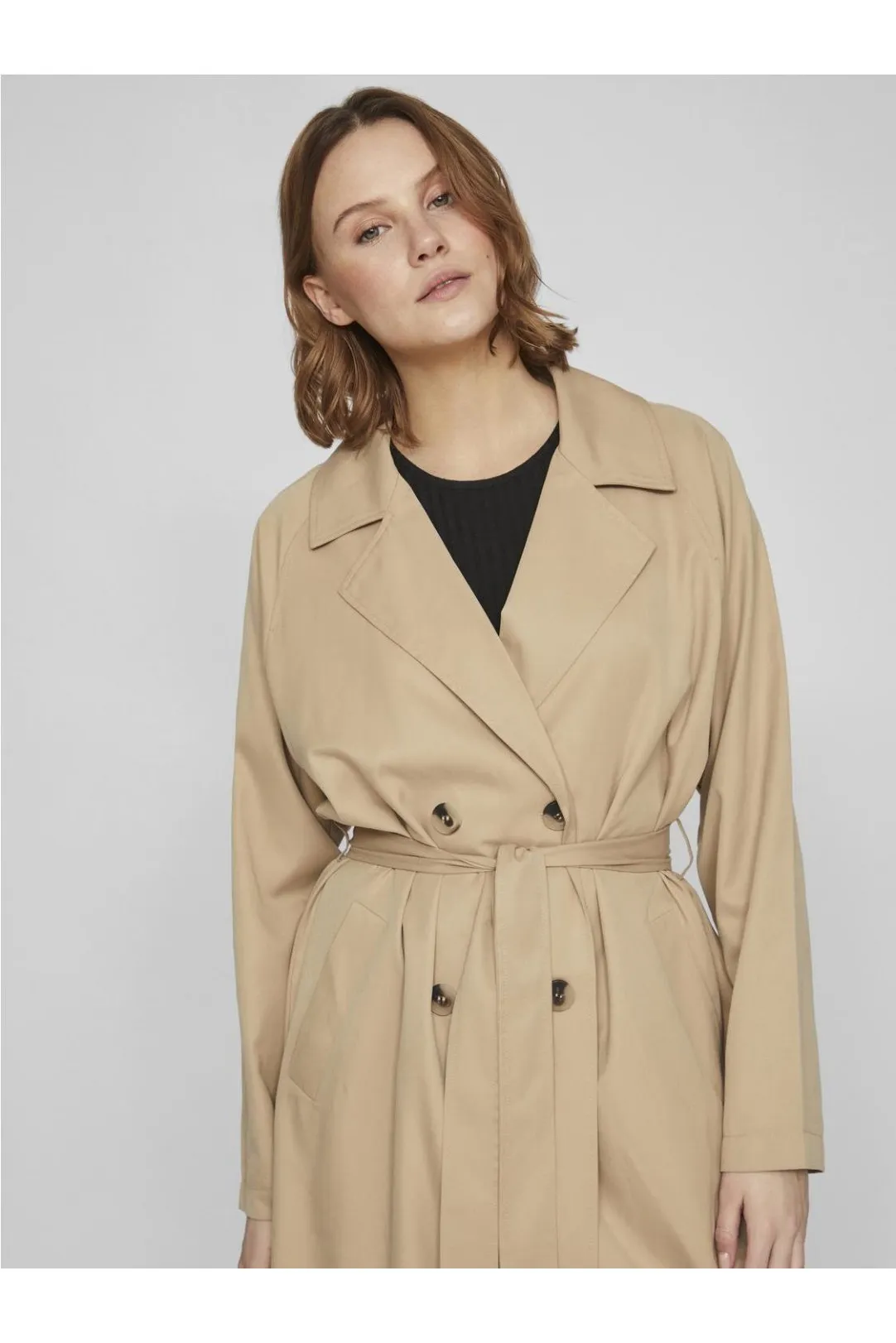 GABARDINA MIDI TRENCH COAT CAMEL