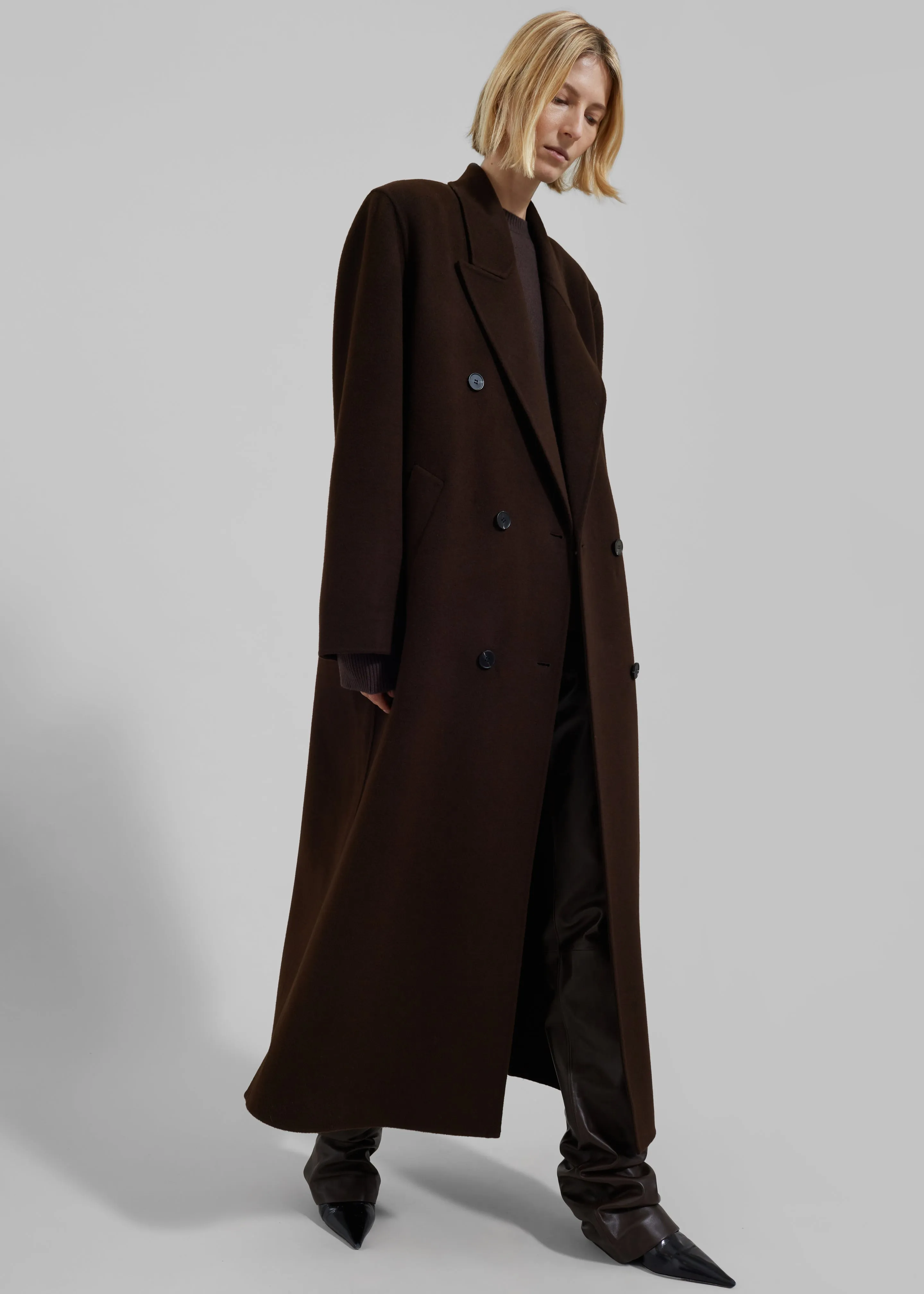 Gaia Double Breasted Coat - Brown