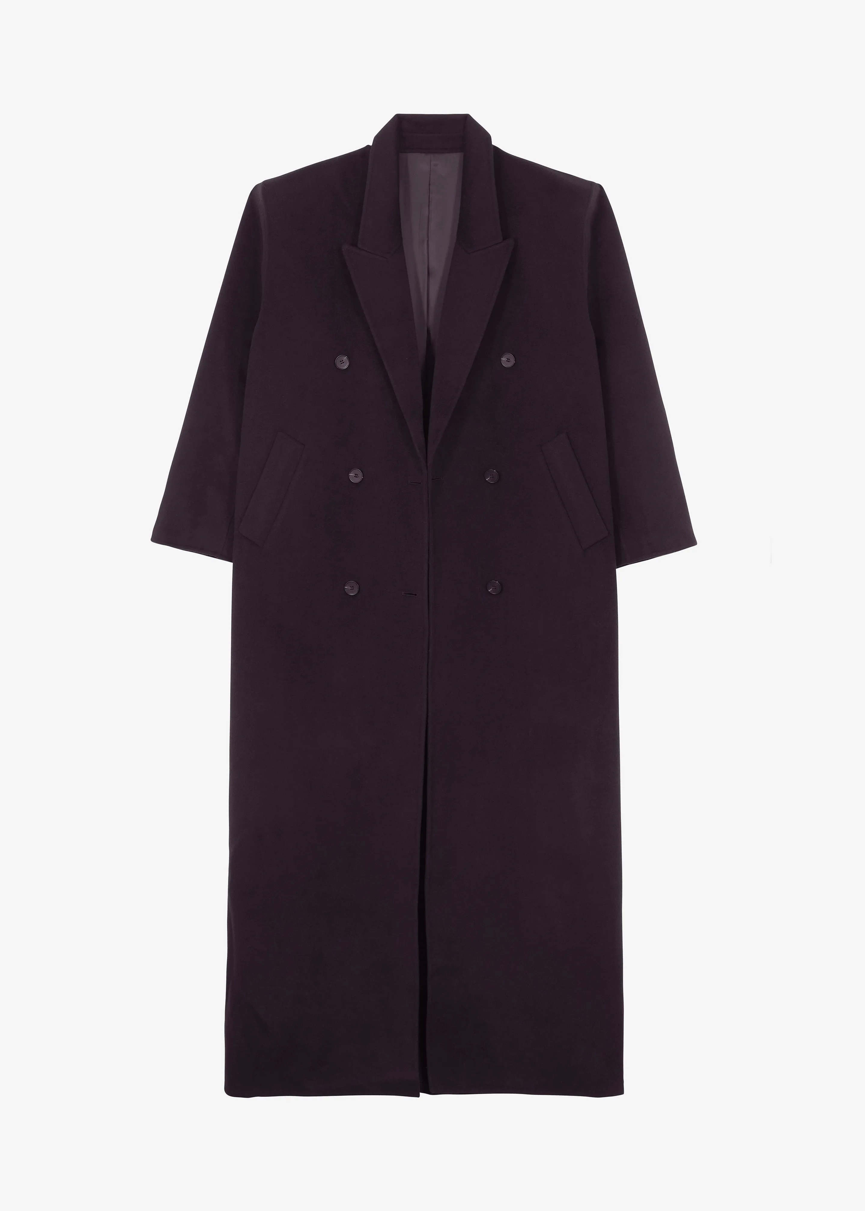 Gaia Double Breasted Coat - Dark Plum