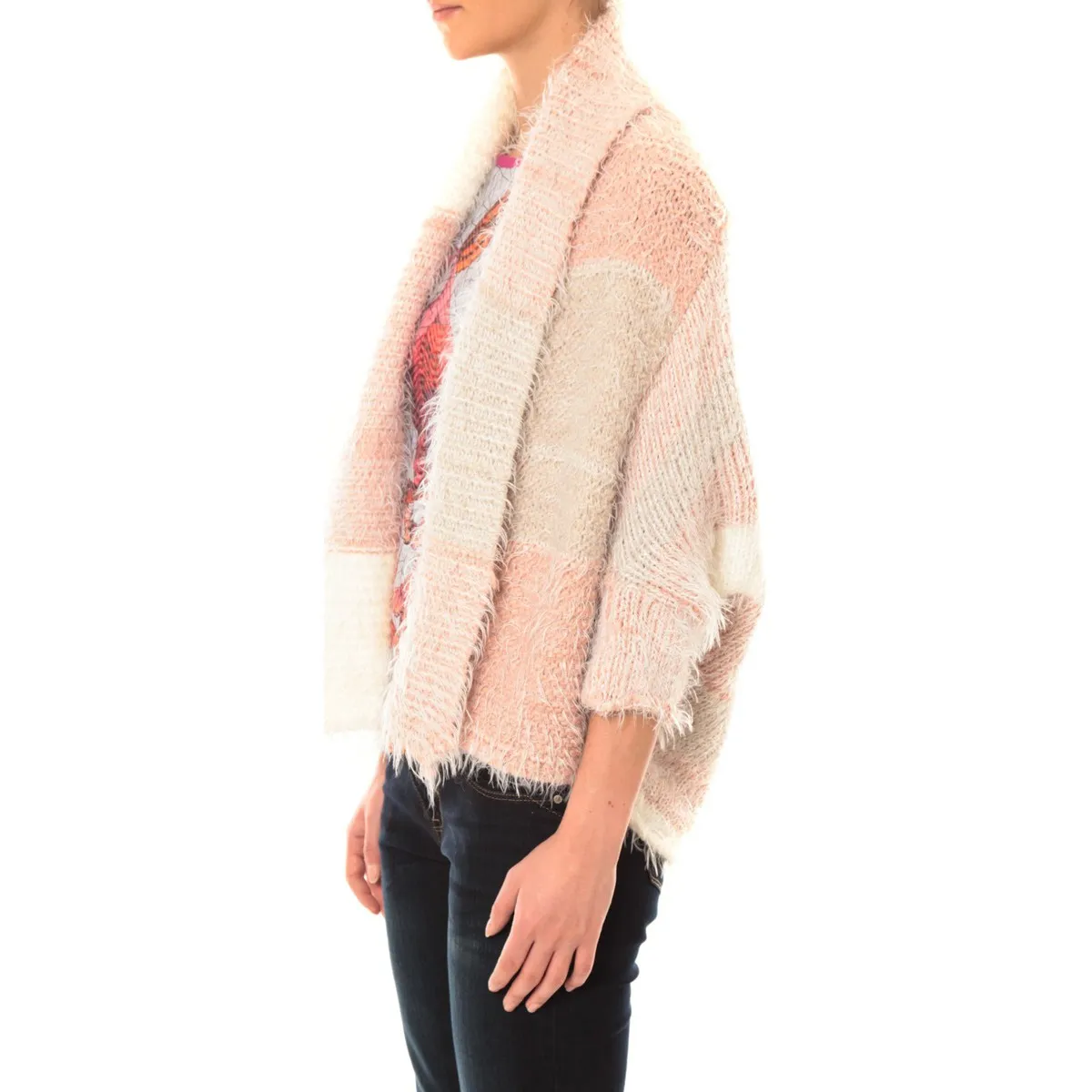 Gilet Bicolore LOLA blanc et rose