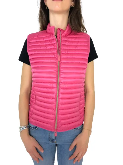 GILET DONNA FUCSIA IN ECO-PIUMA