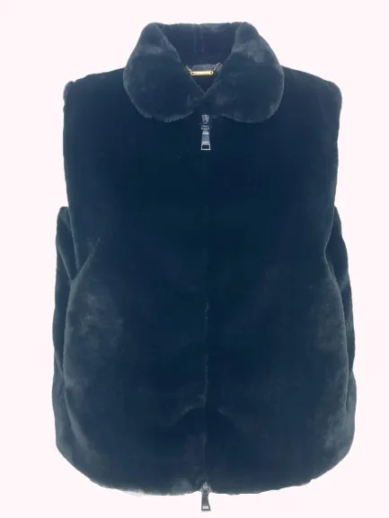 GILET DONNA IN ECO-PELLICCIA NERO