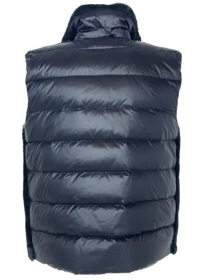 GILET DONNA IN ECO-PELLICCIA NERO