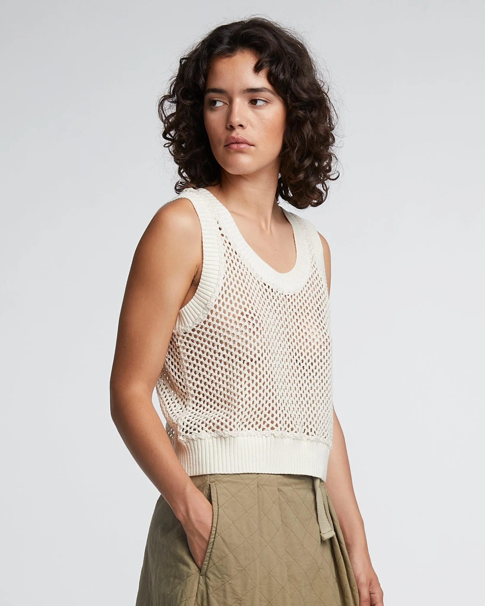 G.o.D Camisole Kingston Mesh Off White