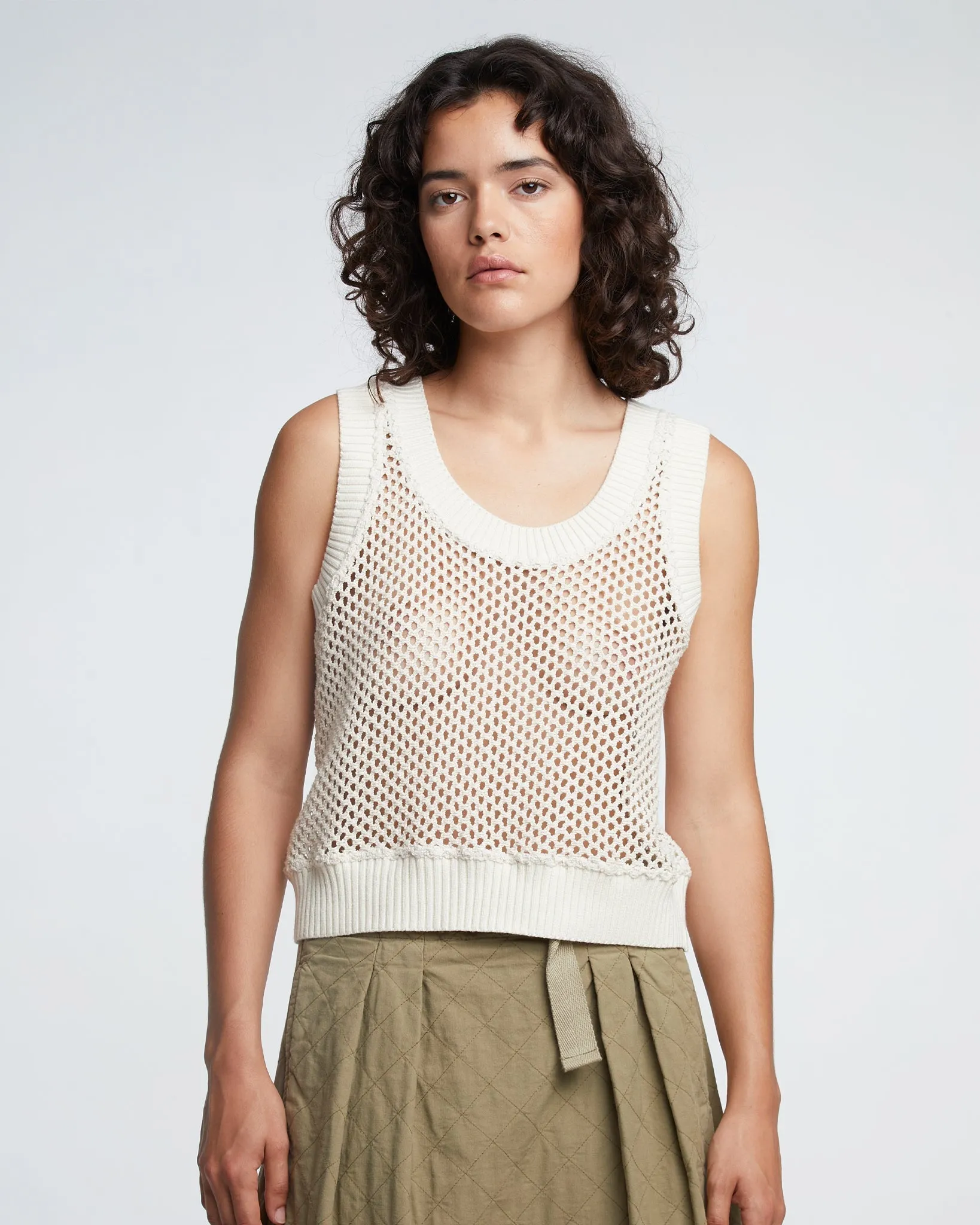 G.o.D Camisole Kingston Mesh Off White