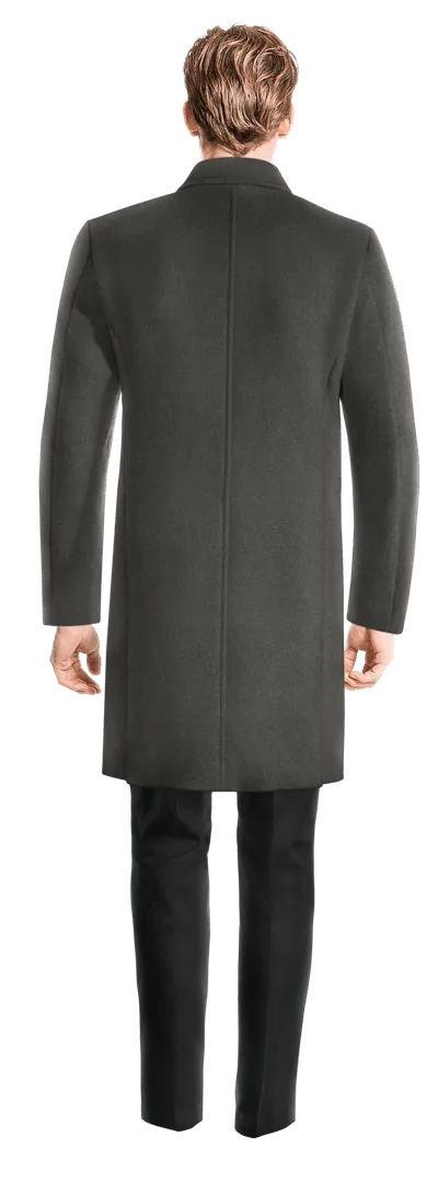 Grey Long Overcoat with warm pockets