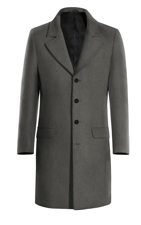 Grey Long Overcoat with warm pockets