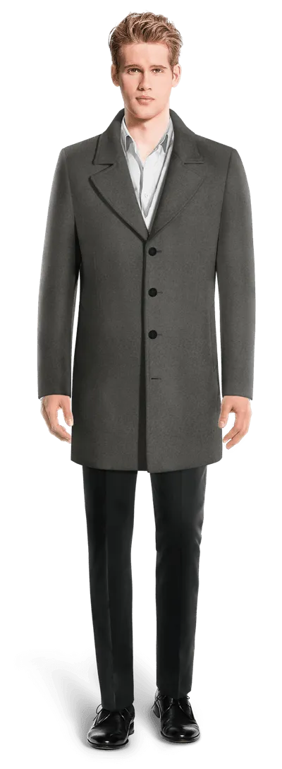 Grey Short Overcoat with warm pockets