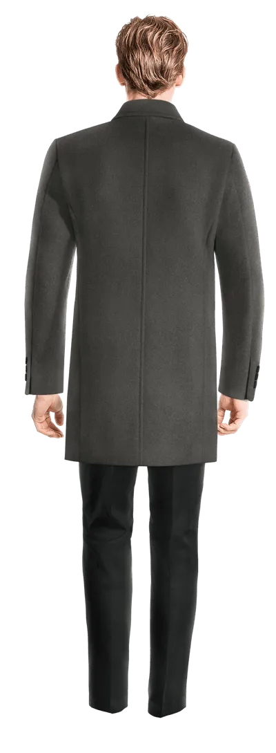 Grey Short Overcoat with warm pockets