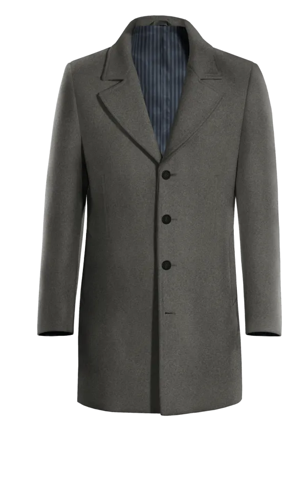 Grey Short Overcoat with warm pockets