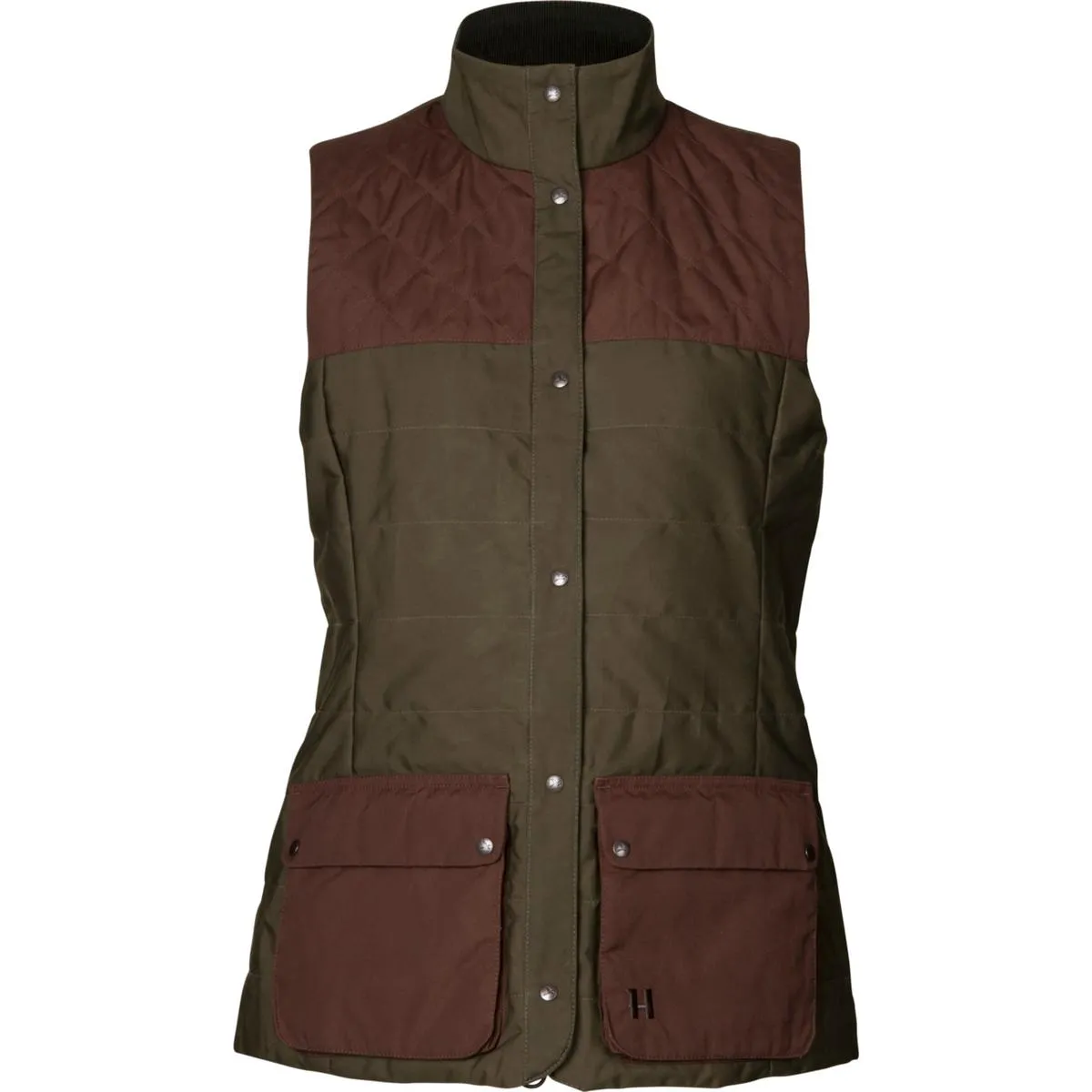 Harkila Retrieve waistcoat Women Dark warm olive/Burgundy