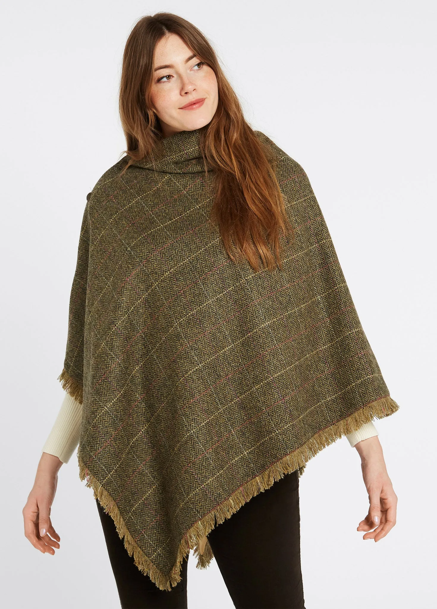 Hazelwood Tweed Poncho - Thistle