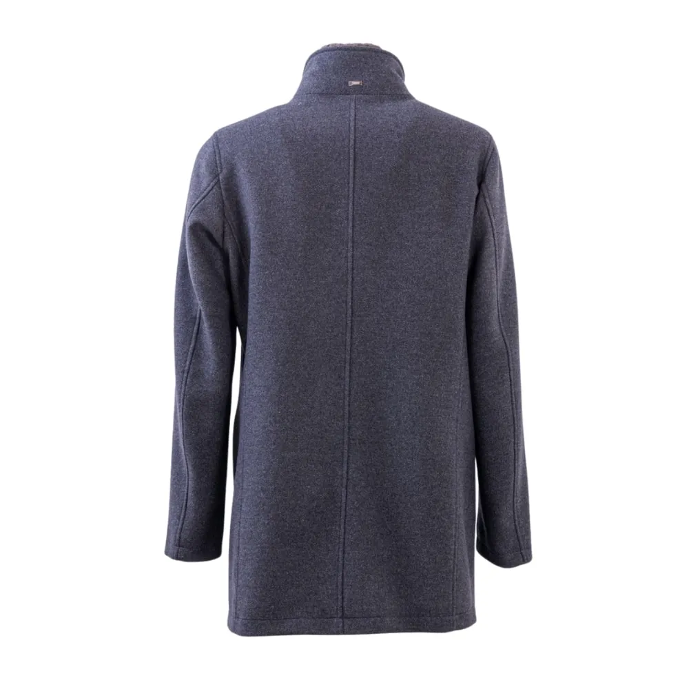 Herno Flannel Wool Charcoal Overcoat | Menswear Online