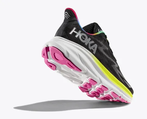 Hoka Women’s Clifton 9 Athletic Shoes-Black/All Aboard