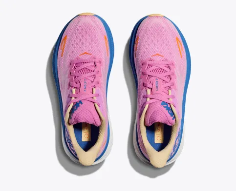 Hoka Women’s Clifton 9 Athletic Shoes-Pink/Blue