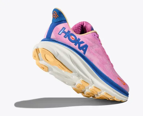 Hoka Women’s Clifton 9 Athletic Shoes-Pink/Blue