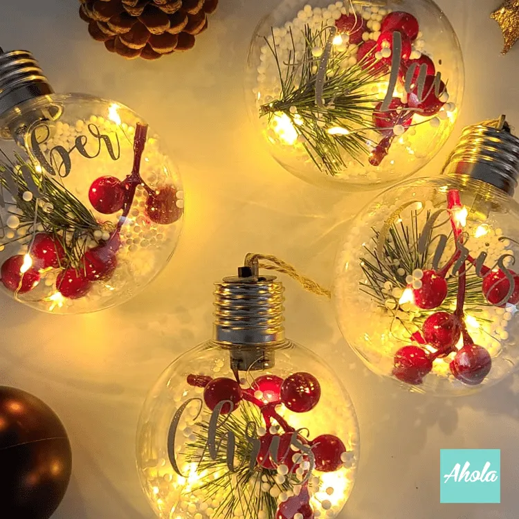 【Holiday Cheers】Christmas Built-in Lighting Baubles 名字可發光聖誕樹裝飾球