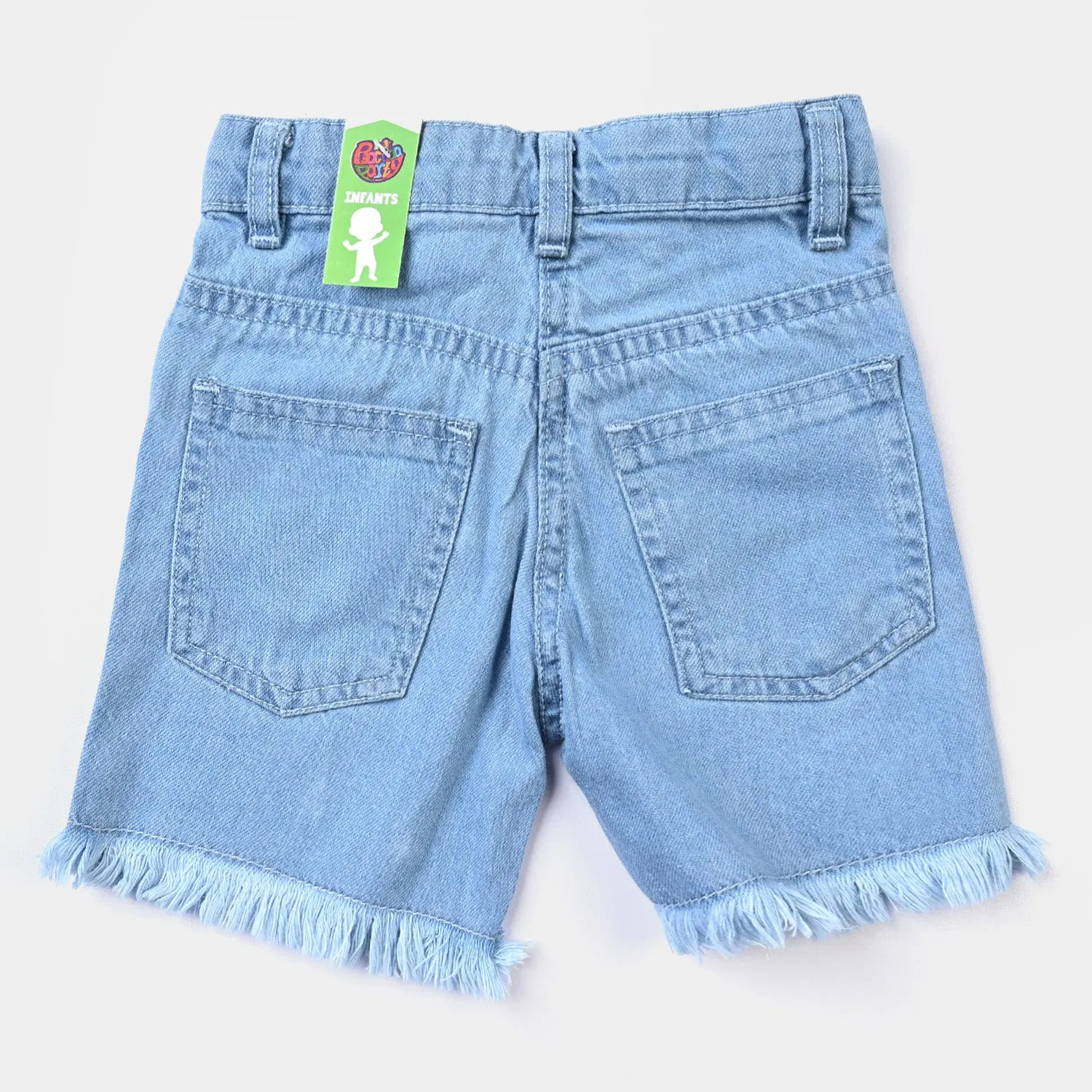 Infant Girls Denim rigid Short Garden-LIGHT BLUE