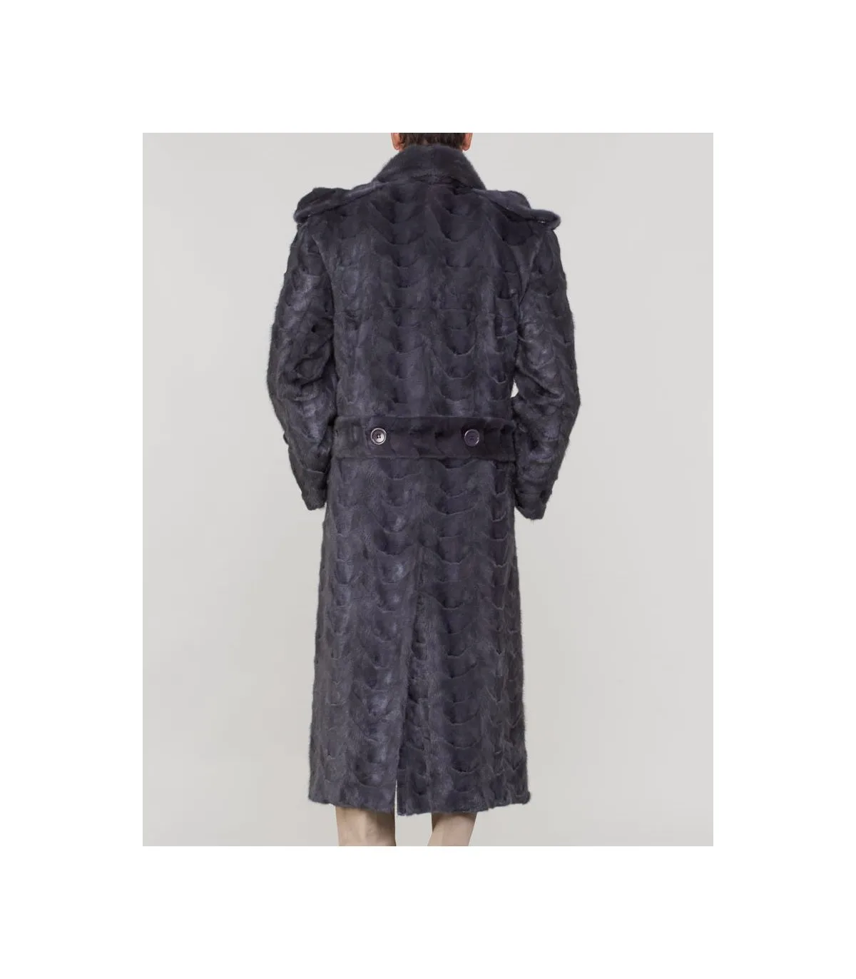 Iris Mink Full Length Overcoat in Grey: FurSource.com