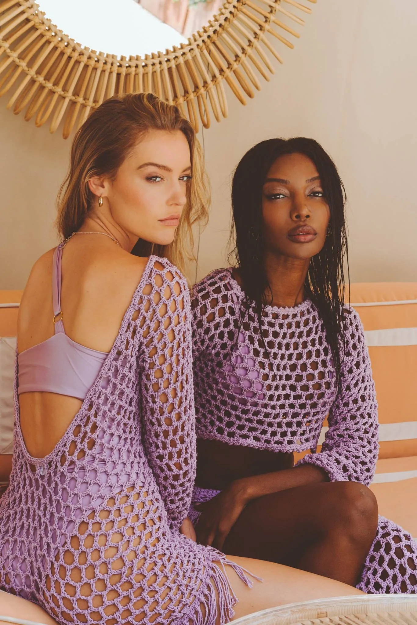 Jane Lilac Crochet Crop Top