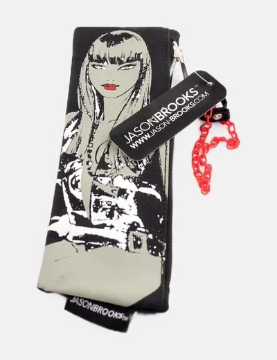 Jason Brooks Estuche negro estampado dibujo