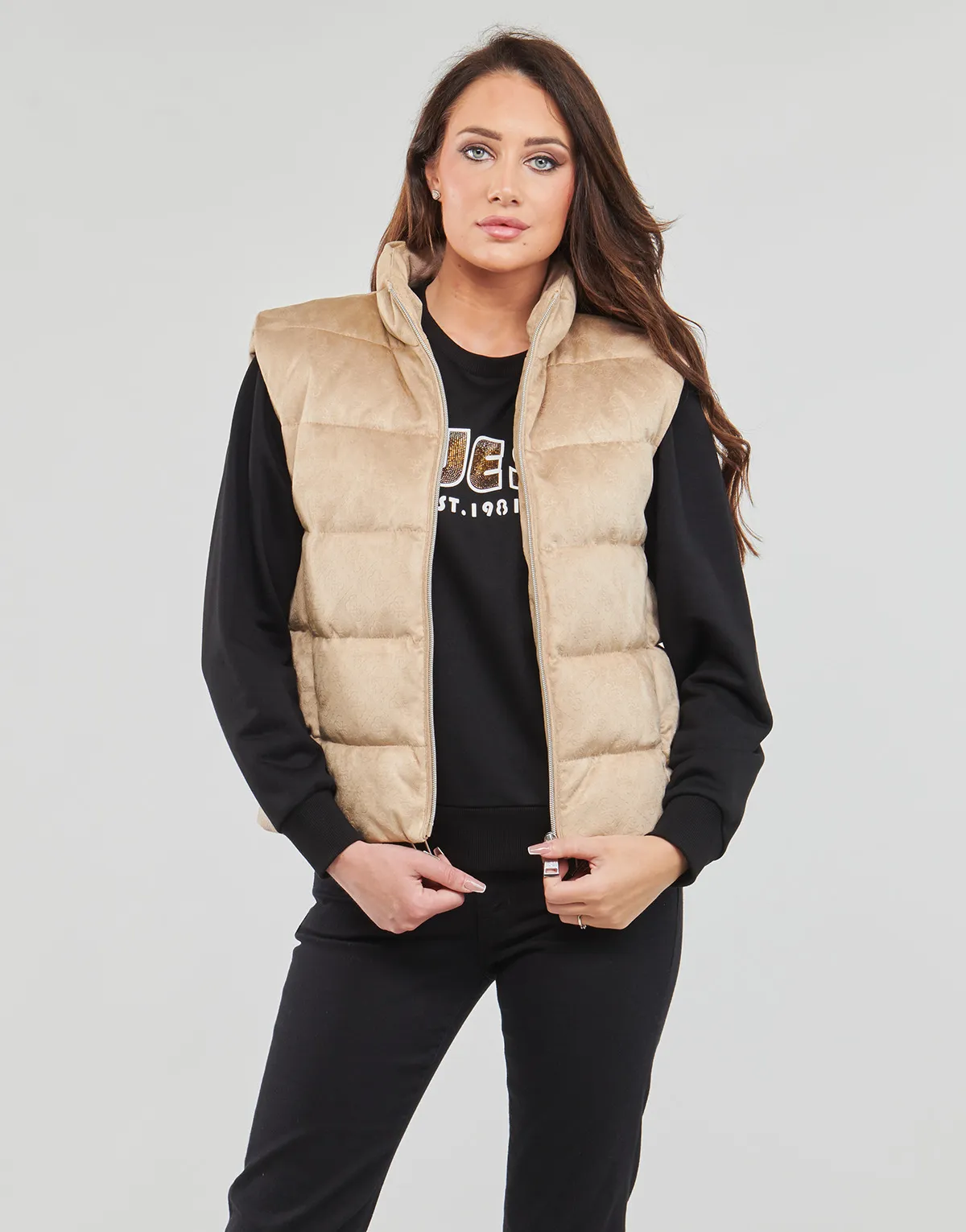 JOLE SUEDE PUFFER VEST