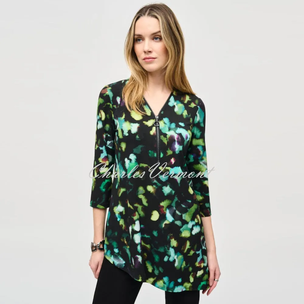 Joseph Ribkoff Abstract Print Zip Tunic Top - Style 243134