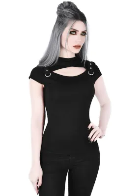 Killstar Xara Keyhole Top Black