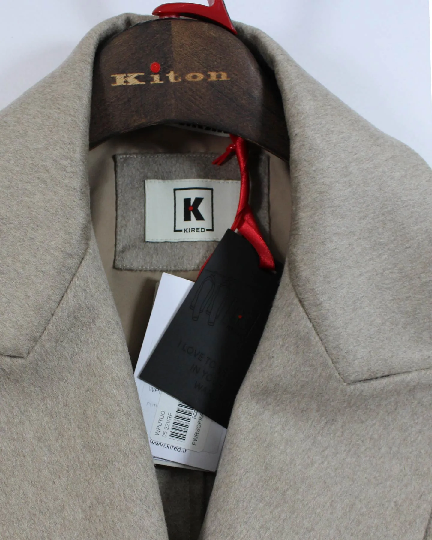 Kired Cashmere Long Coat Beige Double Breasted Overcoat EU 50 / US 40