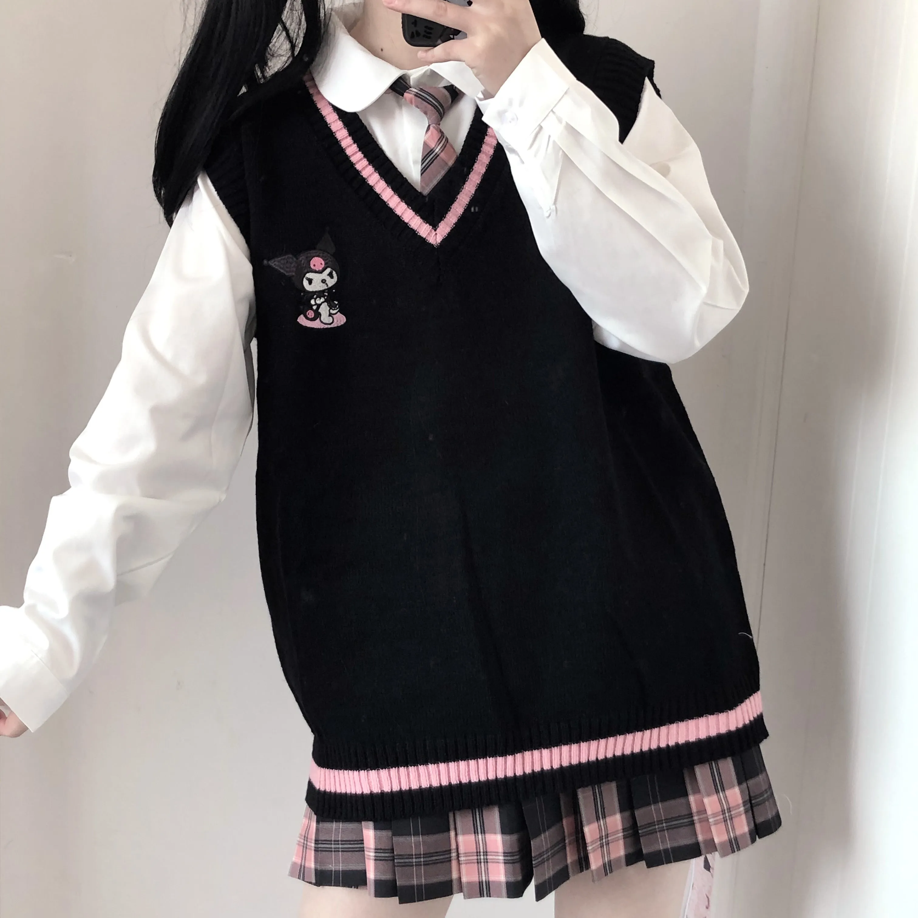 Kuromi and Melody JK Knit Vest - Adorably Cute and Stylish BY90116