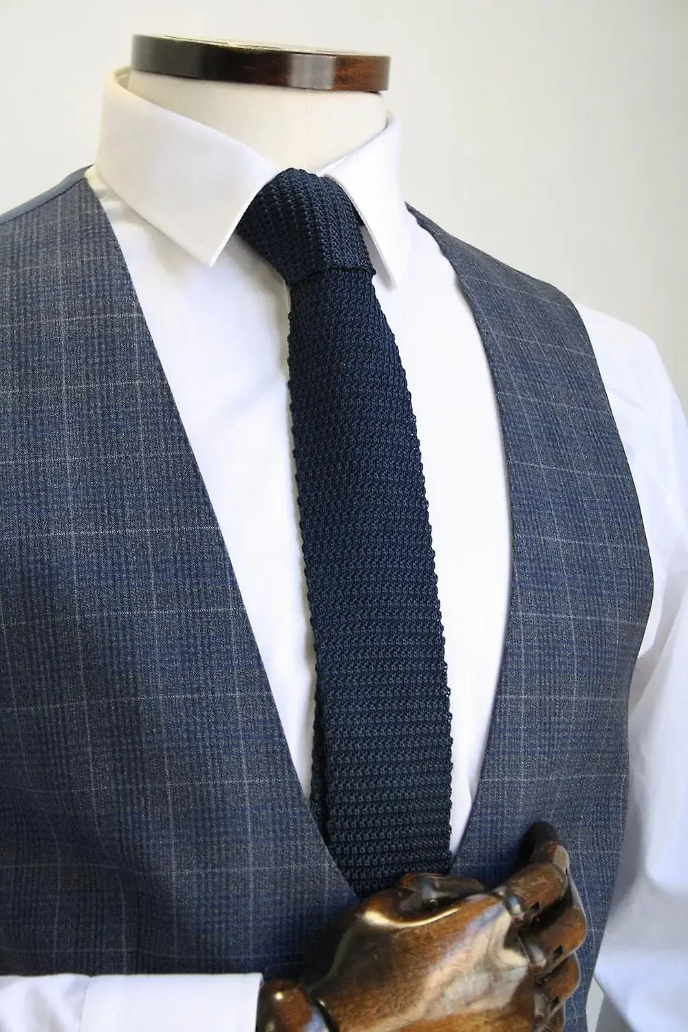 Laro check suit waistcoat grey