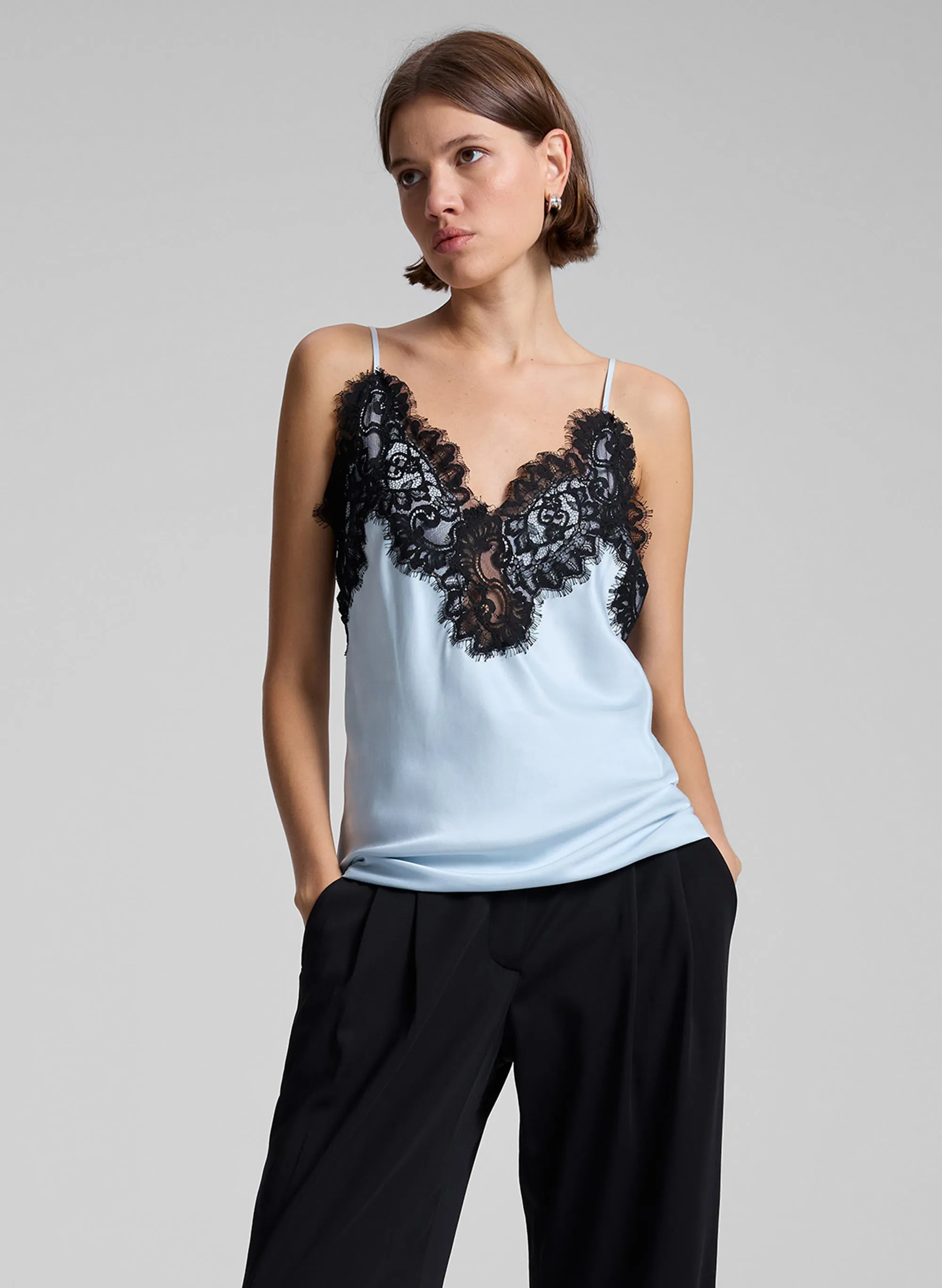 Lennon Satin and Lace Camisole Top