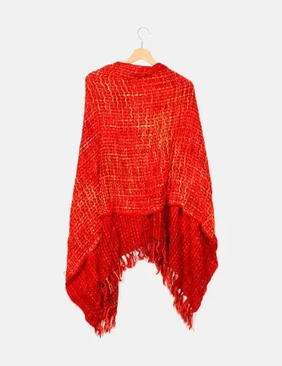 Loft Poncho de punto jaspeado