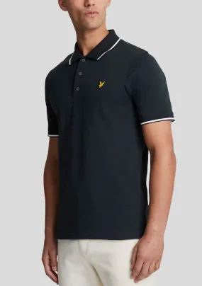 Lyle & Scott Tipped Short Sleeve Polo Shirt Dark Navy/W